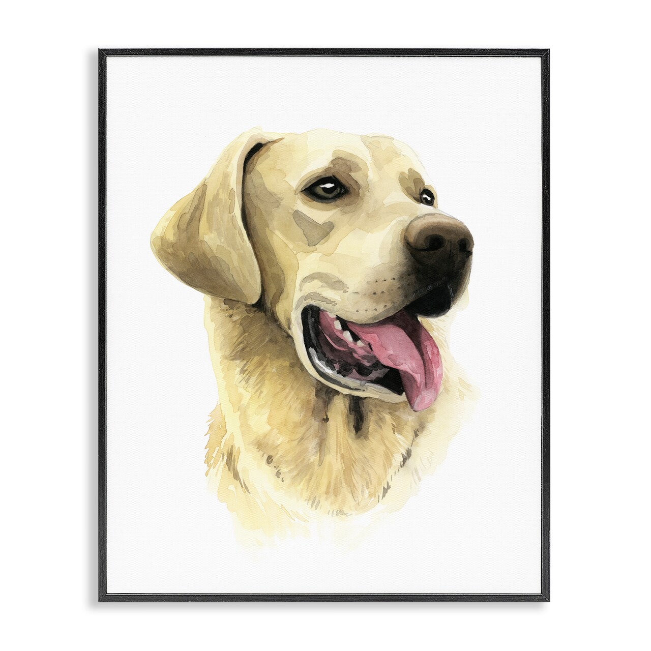 Stupell Industries Labrador Retriever Energetic Portrait Expression Canine Pet Painting Framed Giclee Design By Grace Popp